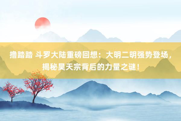 撸踏踏 斗罗大陆重磅回想：大明二明强势登场，揭秘昊天宗背后的力量之谜！