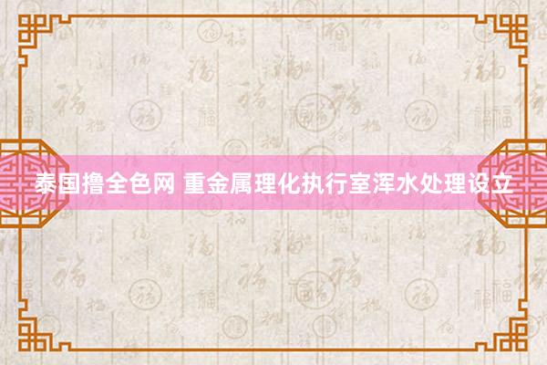 泰国撸全色网 重金属理化执行室浑水处理设立