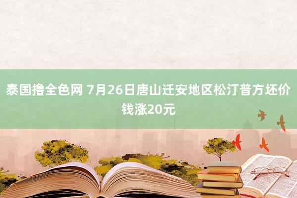 泰国撸全色网 7月26日唐山迁安地区松汀普方坯价钱涨20元