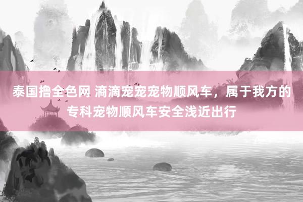 泰国撸全色网 滳滴宠宠宠物顺风车，属于我方的专科宠物顺风车安全浅近出行