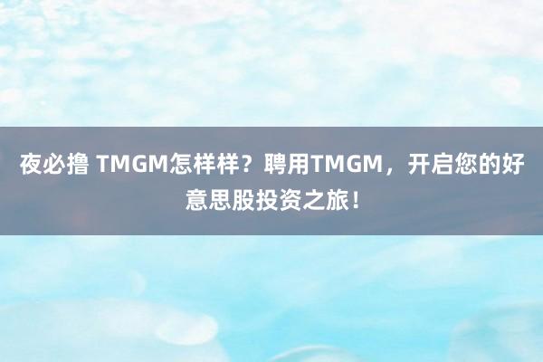 夜必撸 TMGM怎样样？聘用TMGM，开启您的好意思股投资之旅！