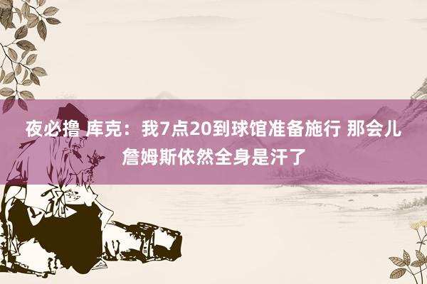 夜必撸 库克：我7点20到球馆准备施行 那会儿詹姆斯依然全身是汗了