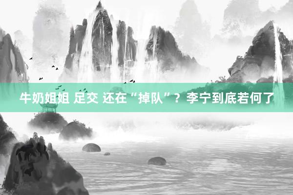 牛奶姐姐 足交 还在“掉队”？李宁到底若何了