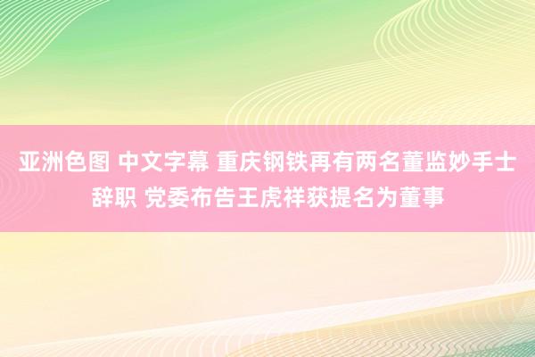 亚洲色图 中文字幕 重庆钢铁再有两名董监妙手士辞职 党委布告王虎祥获提名为董事