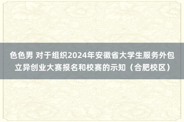 色色男 对于组织2024年安徽省大学生服务外包立异创业大赛报名和校赛的示知（合肥校区）