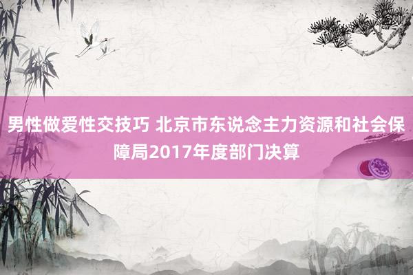 男性做爱性交技巧 北京市东说念主力资源和社会保障局2017年度部门决算