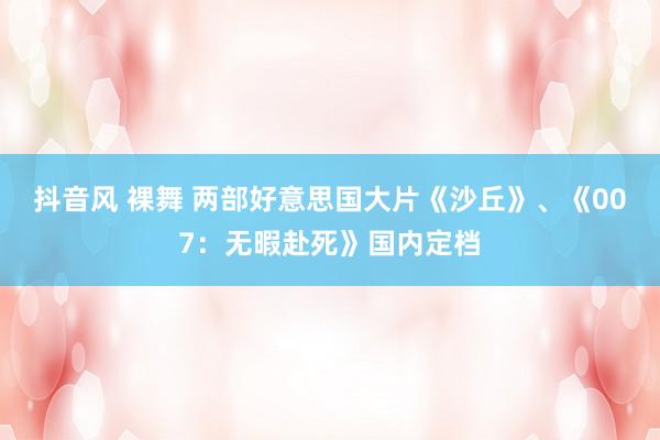 抖音风 裸舞 两部好意思国大片《沙丘》、《007：无暇赴死》国内定档