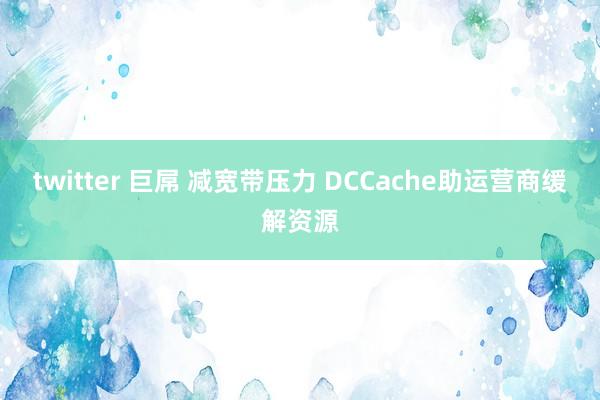 twitter 巨屌 减宽带压力 DCCache助运营商缓解资源